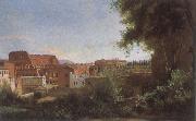 Jean Baptiste Camille  Corot The Colosseum View frome the Farnese Gardens France oil painting artist